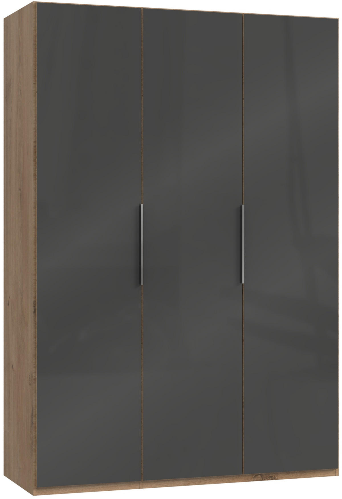 GARDEROB MED GÅNGJÄRN 150/216/58 cm 3-dörrar - kromfärg/grå, Modern, metall/trämaterial (150/216/58cm) - MID.YOU