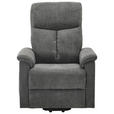 RELAXSESSEL mit Aufstehhilfe Webstoff Relaxfunktion    - Schwarz/Grau, KONVENTIONELL, Kunststoff/Textil (78/110/93cm) - Cantus