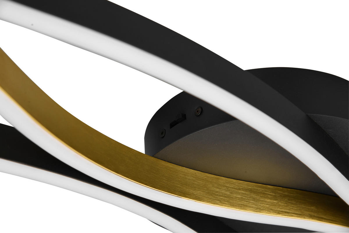 LED-DECKENLEUCHTE BLAZE   - Messingfarben/Schwarz, Design, Metall (107,5/7/18cm) - Trio Leuchten