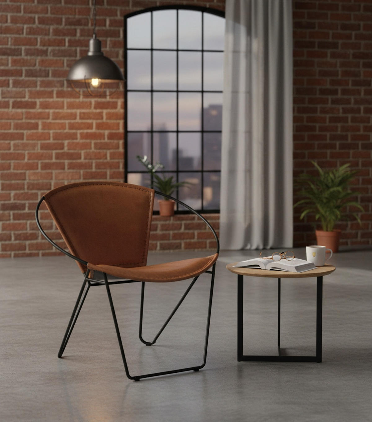 SESSEL in Echtleder Braun, Schwarz  - Schwarz/Braun, LIFESTYLE, Leder/Metall (68/70/62cm) - Landscape