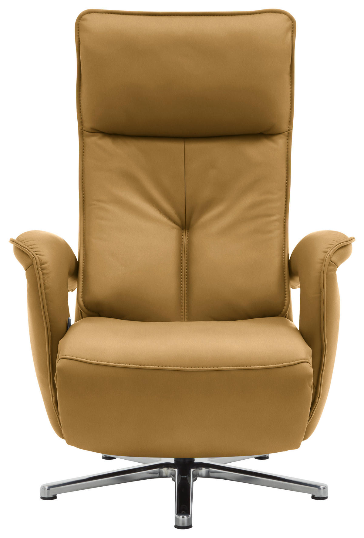 RELAXSESSEL in Leder Currygelb  - Chromfarben/Currygelb, Design, Leder/Metall (77/110/87cm) - Valdera