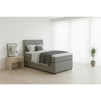 BOXSPRINGBETT 90/200 cm,  in Grau, Matratze, Topper, H3 = fest  - Schwarz/Grau, MODERN, Kunststoff/Textil (90/200cm) - MID.YOU