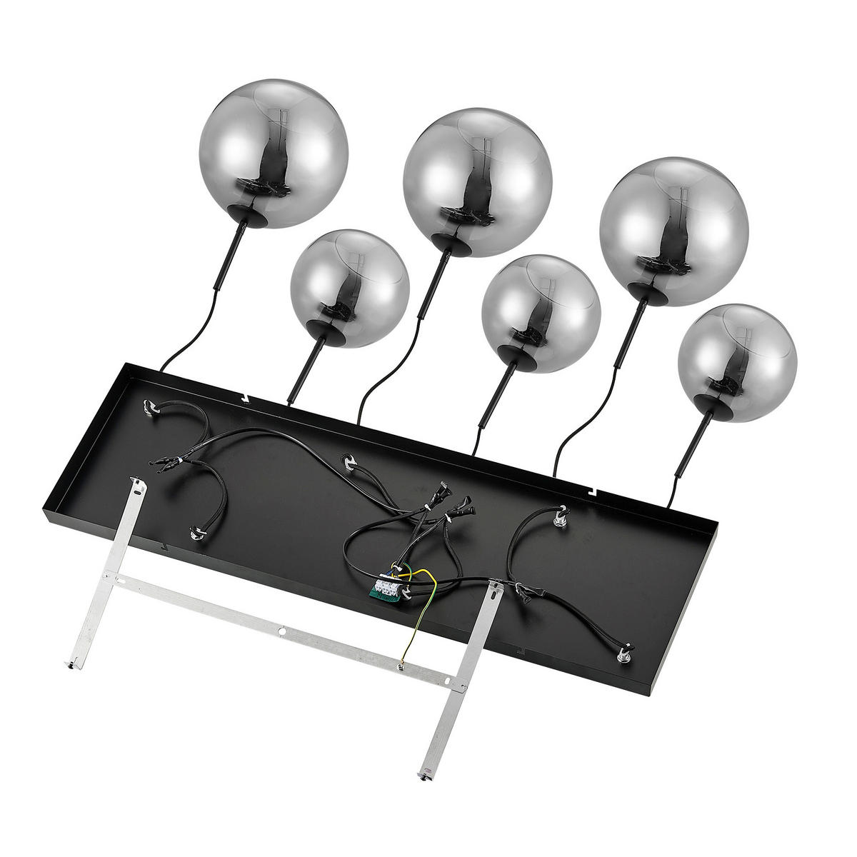 HÄNGELEUCHTE Amelie 97,5/42,5/150 cm   - Grau, Basics, Glas/Metall (97,5/42,5/150cm) - Novel