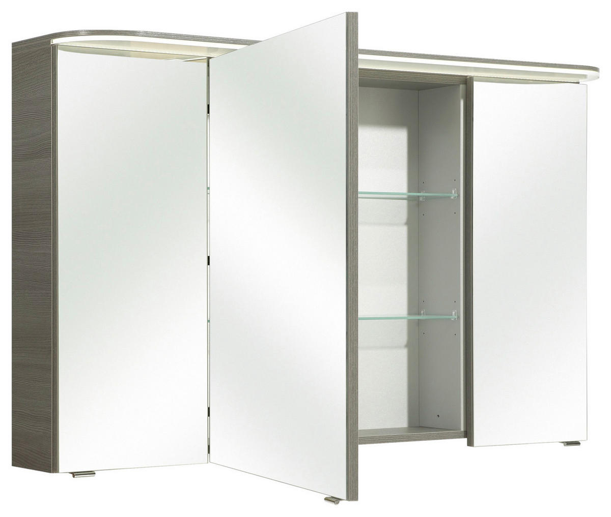 SPIEGELSCHRANK 120/72,3/17 cm  - Chromfarben/Graphitfarben, KONVENTIONELL, Glas/Holzwerkstoff (120/72,3/17cm) - Pelipal