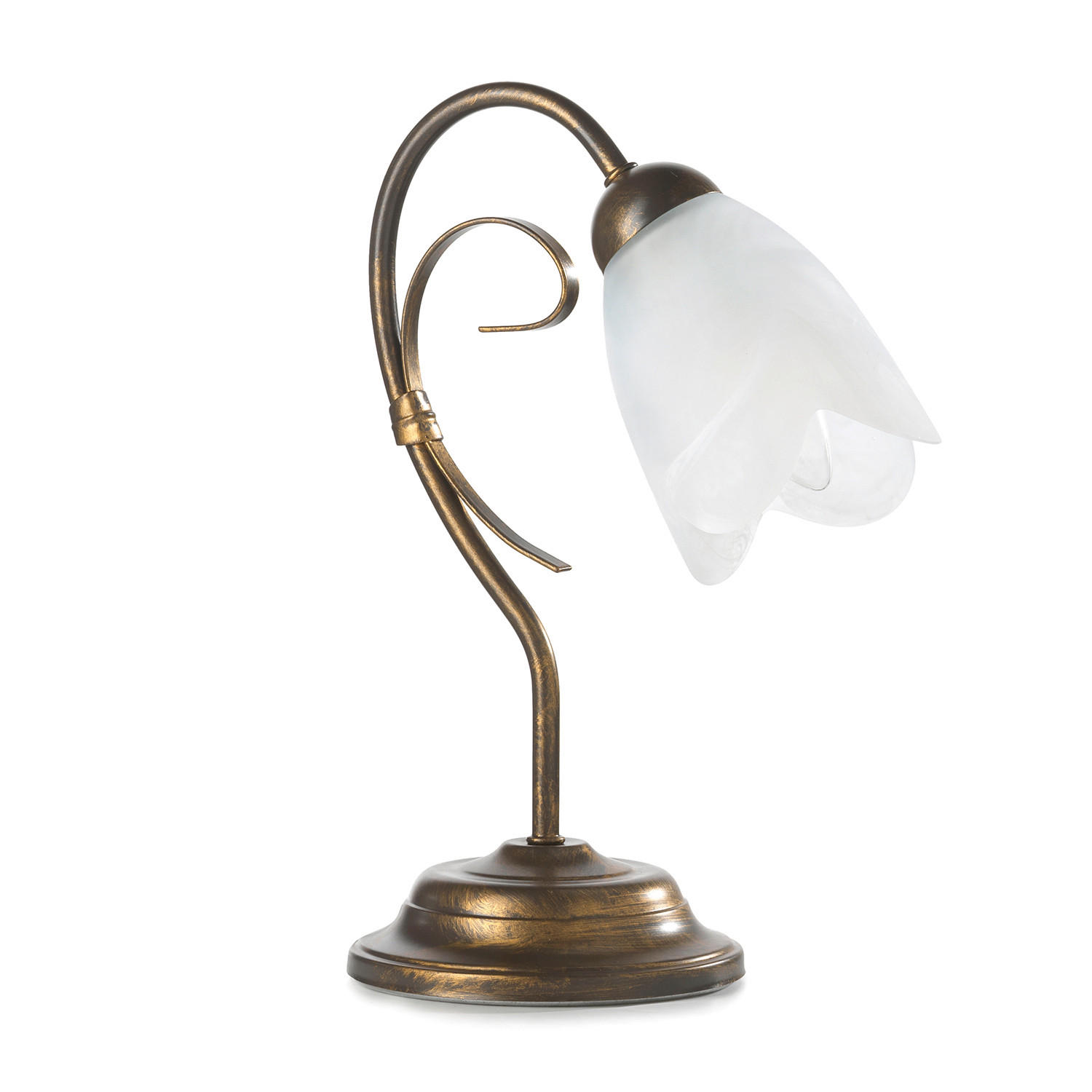 TISCHLEUCHTE 4623 ODINO 25/35 cm   - Braun/Weiß, KONVENTIONELL, Glas/Kunststoff (25/35cm)