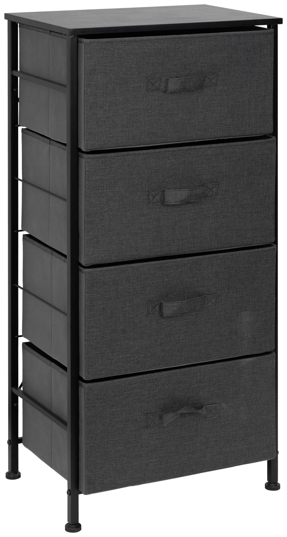 KOMMODE  in 45/92.5/30 cm  - Dunkelgrau/Schwarz, MODERN, Holzwerkstoff/Textil (45/92.5/30cm) - PBJ