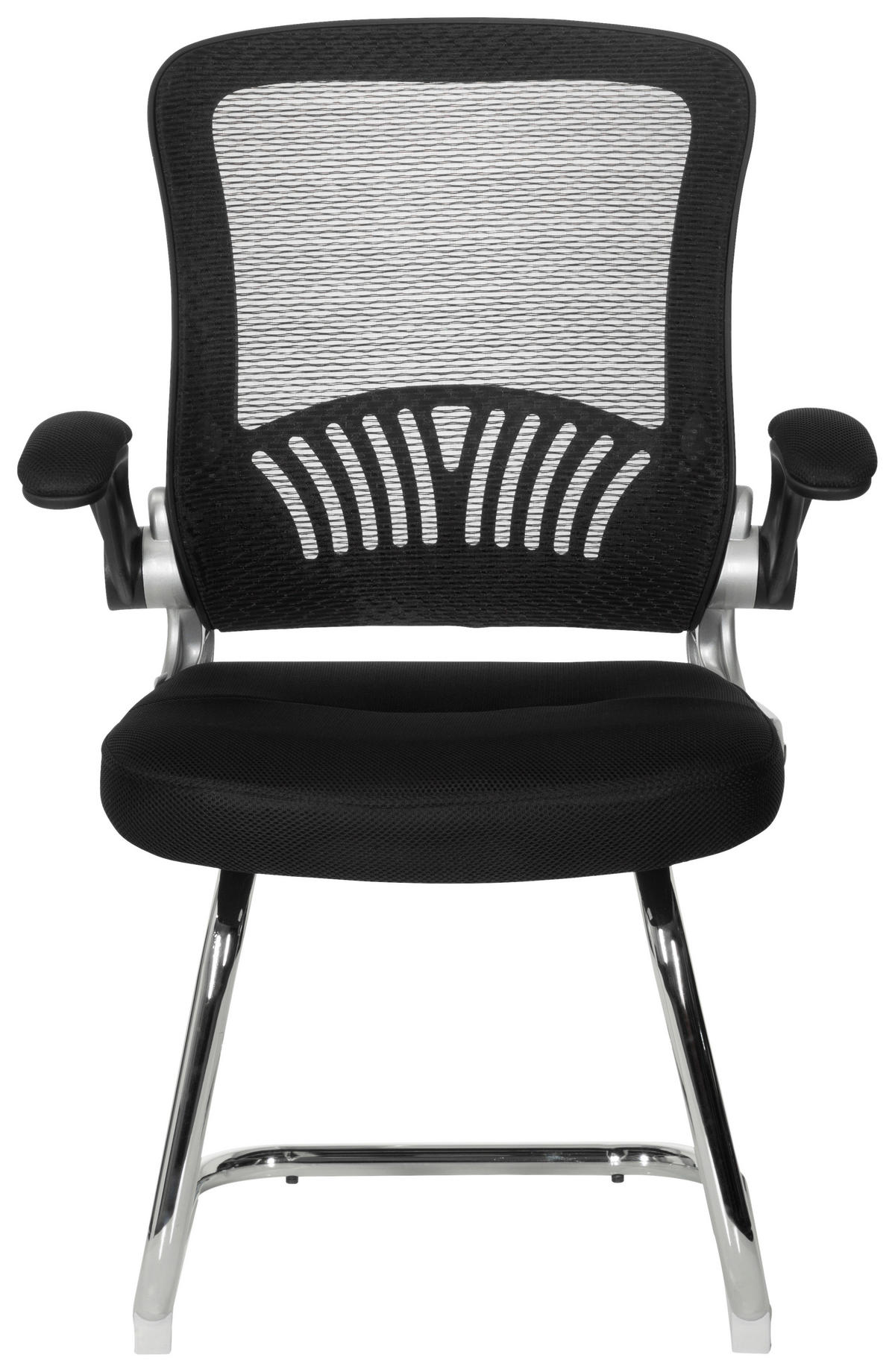 BESÖKSSTOL  i nätklädsel, flatväv svart  - kromfärg/svart, Modern, metall/textil (64/103/64cm) - MID.YOU