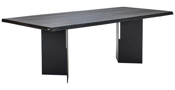 ESSTISCH in Holz 220/100/75 cm - Schwarz, ROMANTIK / LANDHAUS, Holz/Metall (220/100/75cm) - Linea Natura