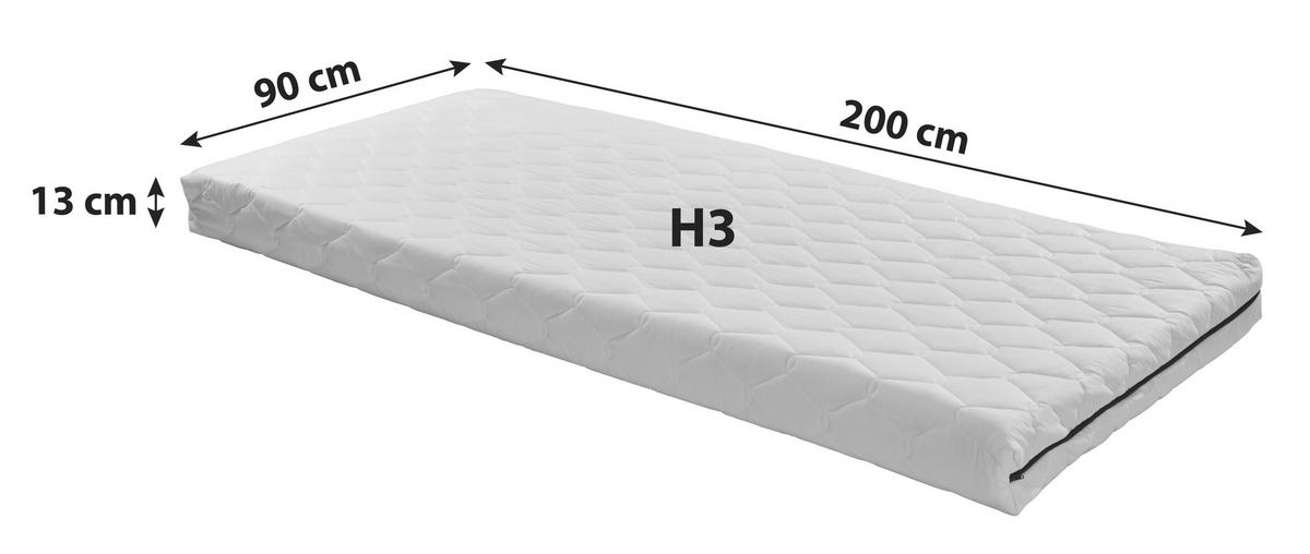 MATRACE Z PUR PĚNY, 90/200 cm - bílá, Moderní, textil (90/200cm) - Livetastic