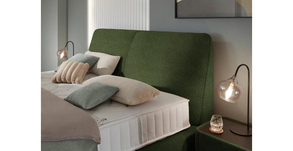 BOXSPRINGBETT 160/200 cm  in Olivgrün  - Schwarz/Olivgrün, Design, Kunststoff/Textil (160/200cm) - Johann Jakob
