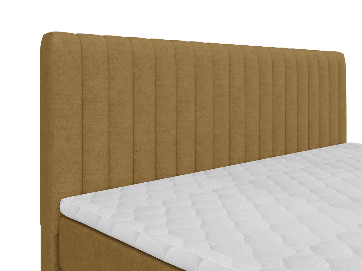 BOXBETT 180/200 cm  Senfgelb  - Senfgelb/Schwarz, Basics, Kunststoff/Textil (180/200cm) - Carryhome