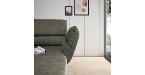 ECKSOFA in Flachgewebe Grün 279-327/176-217 cm - Schwarz/Grün, Design, Textil/Metall (279-327/176-217cm) - Dieter Knoll