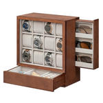 UHRENBOX - Nussbaumfarben, Trend, Holzwerkstoff/Textil (29.5/32.5/15cm) - Boxxx