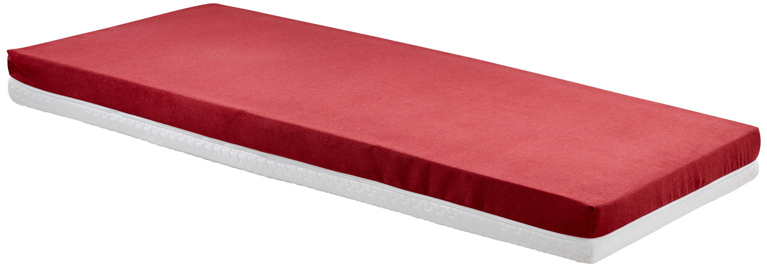 Taschenfederkernmatratze 90/200 cm, Höhe ca.: 17,5 cm, H2 = mittel, 7-Zonen - Rot/Weiß, Textil (90/200cm) - Primatex