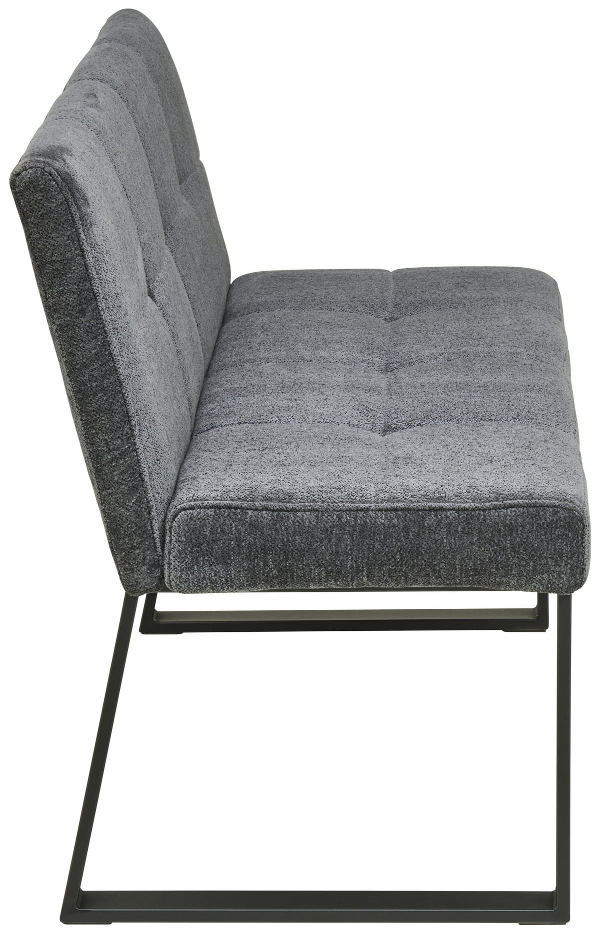 SITZBANK in Metall, Textil Dunkelgrau  - Dunkelgrau/Schwarz, LIFESTYLE, Textil/Metall (140/82/44cm) - MID.YOU