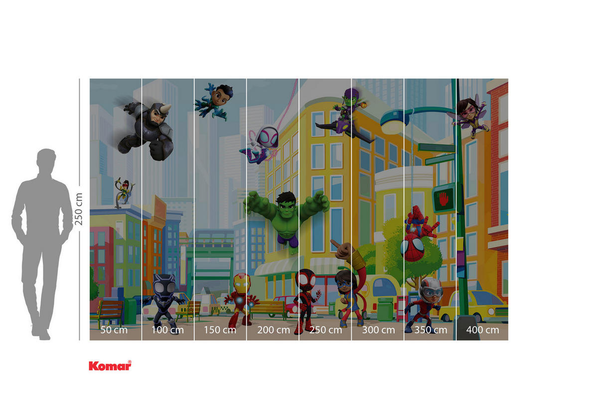FOTOTAPETE SPIDEY SIGHTSEEING  - Naturfarben, Design, Textil (400/250cm) - Marvel