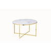 COUCHTISCH 80/80/45 cm rund Weiß, Goldfarben  - Goldfarben/Weiß, Design, Glas/Metall (80/80/45cm) - Livetastic