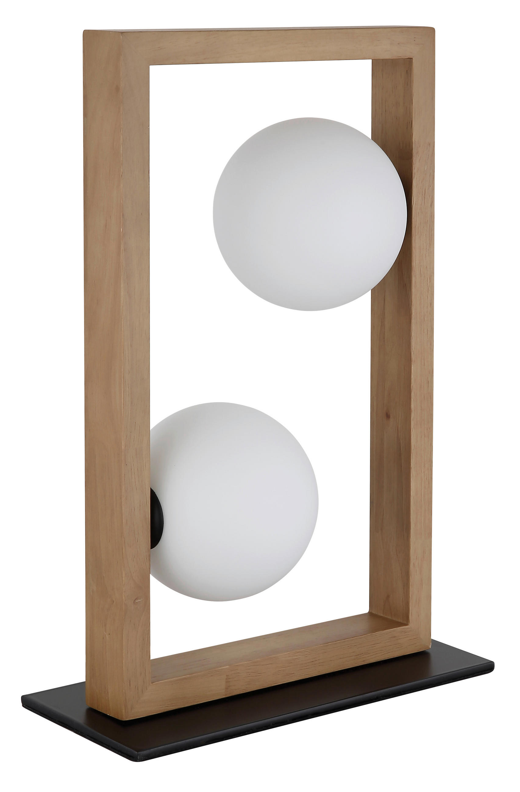 TISCHLEUCHTE NANDA 28/12/40 cm  - Schwarz/Braun, Natur, Holz/Metall (28/12/40cm) - Globo