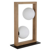 TISCHLEUCHTE NANDA 28/12/40 cm  - Schwarz/Braun, Natur, Holz/Metall (28/12/40cm) - Globo