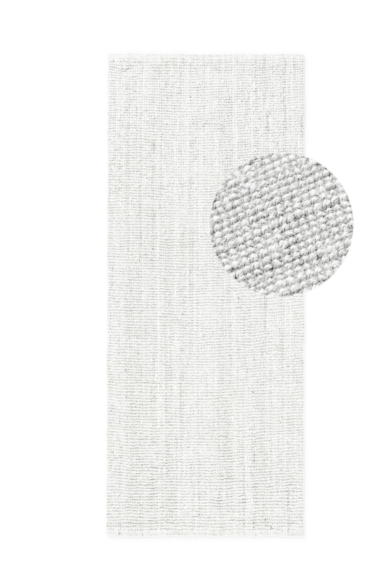 JUTETEPPICH 80/200 cm Bouclé Weiß rechteckig  - Weiß, Basics, Textil (80/200cm) - Hanse Home
