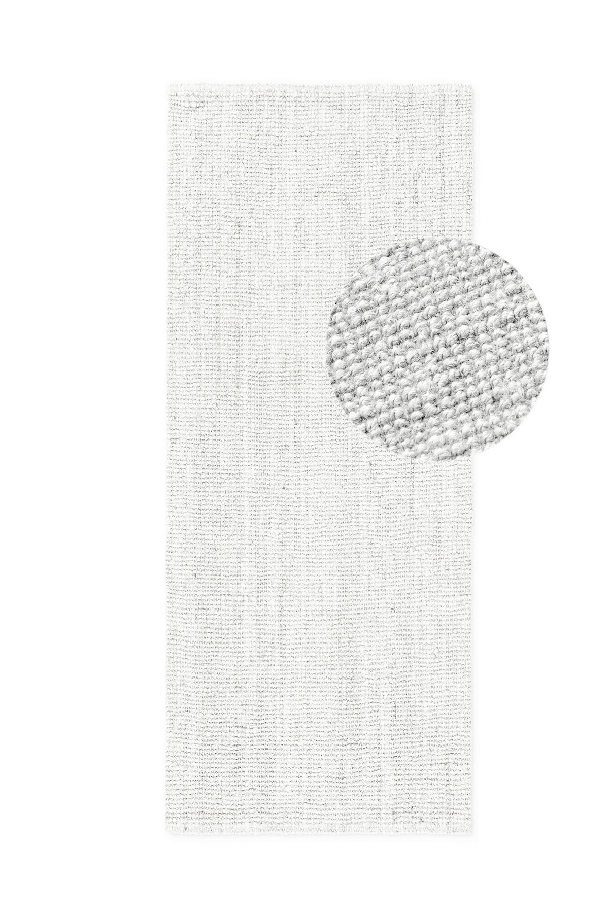 JUTETEPPICH 80/200 cm Bouclé Weiß rechteckig  - Weiß, Basics, Textil (80/200cm) - Hanse Home