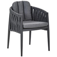 GARTENSESSEL Aluminium Anthrazit, Dunkelgrau  - Dunkelgrau/Anthrazit, Design, Textil/Metall (64/78/63cm) - Amatio