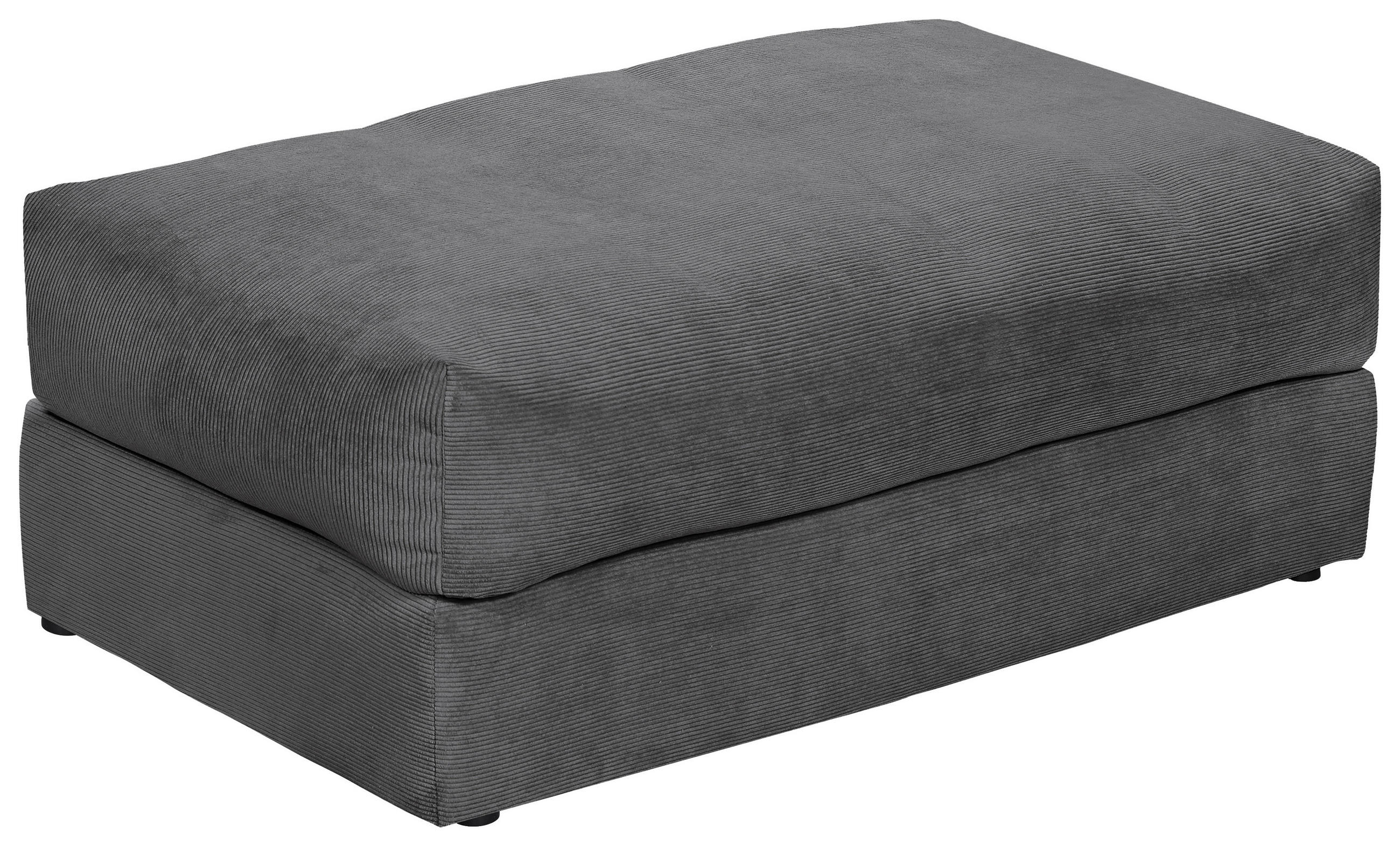 HOCKER KAMIL Cord Anthrazit  - Anthrazit/Schwarz, MODERN, Textil (115/45/50cm) - Livetastic