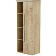 MIDISCHRANK 50/130,8/33 cm  - Chromfarben/Eichefarben, Design, Holzwerkstoff/Metall (50/130,8/33cm) - Dieter Knoll