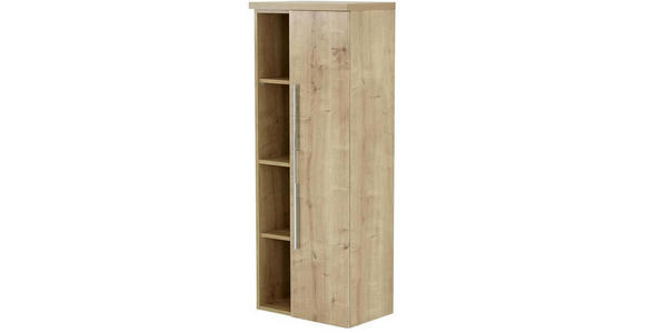 MIDISCHRANK 50/130,8/33 cm  - Chromfarben/Eichefarben, Design, Holzwerkstoff/Metall (50/130,8/33cm) - Dieter Knoll