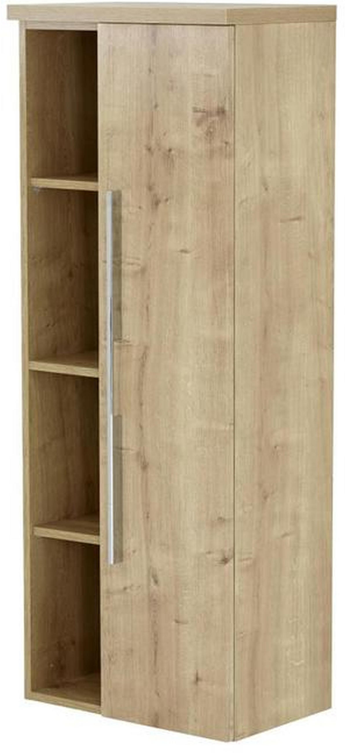 MIDISCHRANK 50/130,8/33 cm  - Chromfarben/Eichefarben, Design, Holzwerkstoff/Metall (50/130,8/33cm) - Dieter Knoll