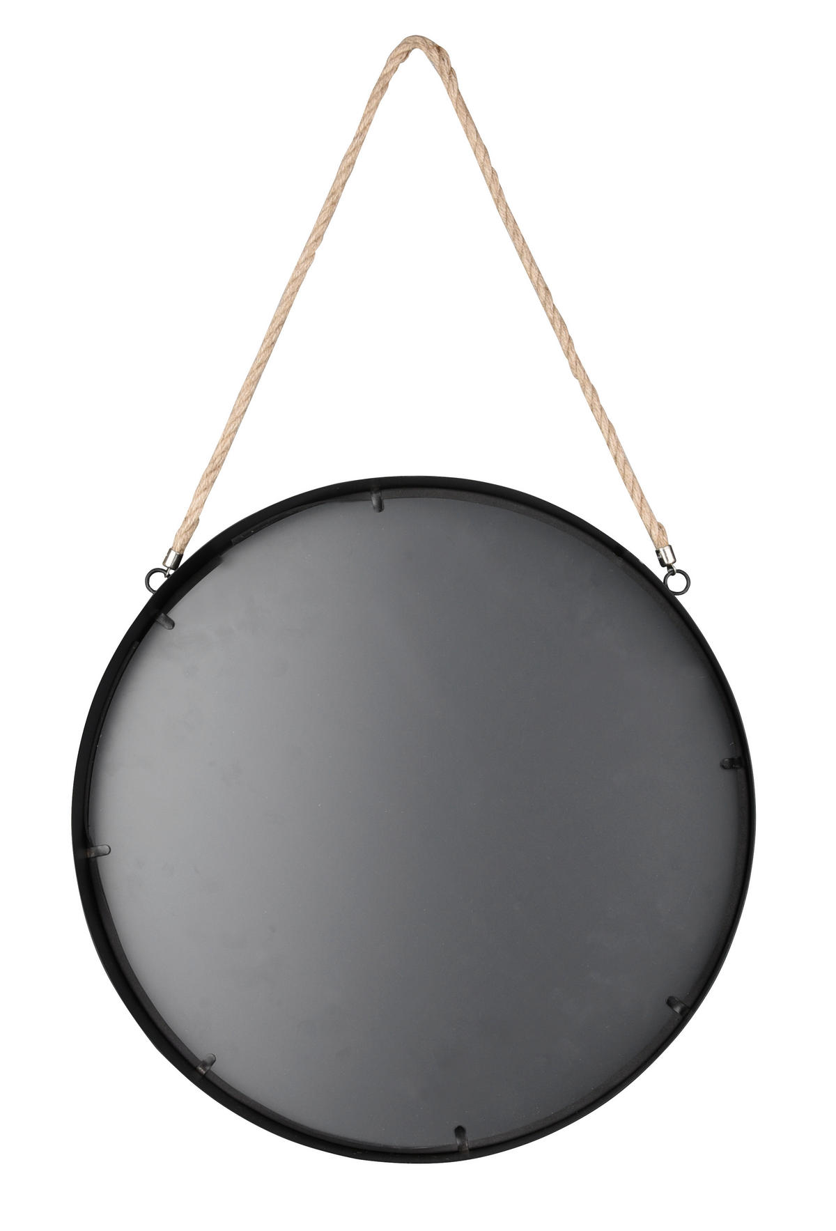 NÁSTENNÉ ZRKADLO 40 cm - čierna/prírodná farba, Modern, kov/sklo (40cm)