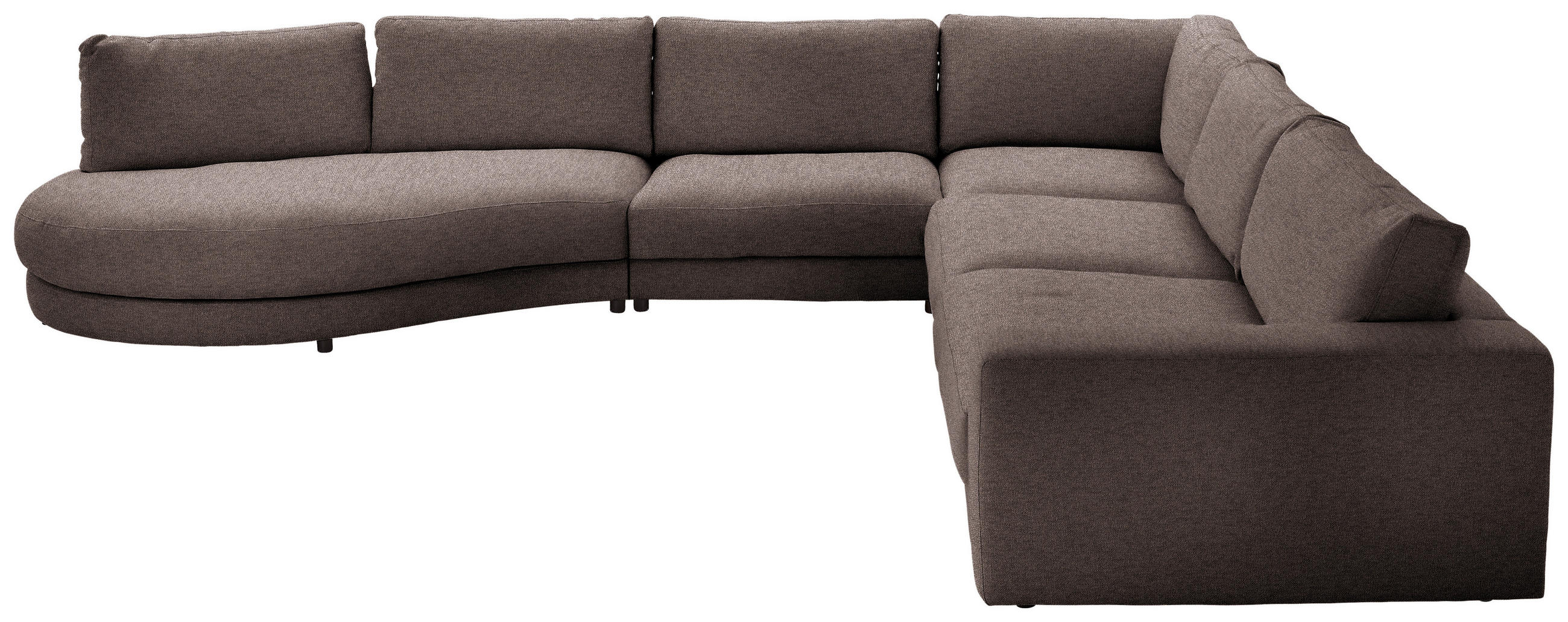 ECKSOFA Flachgewebe Braun  - Schwarz/Braun, Design, Kunststoff/Textil (425/365cm) - Lomoco