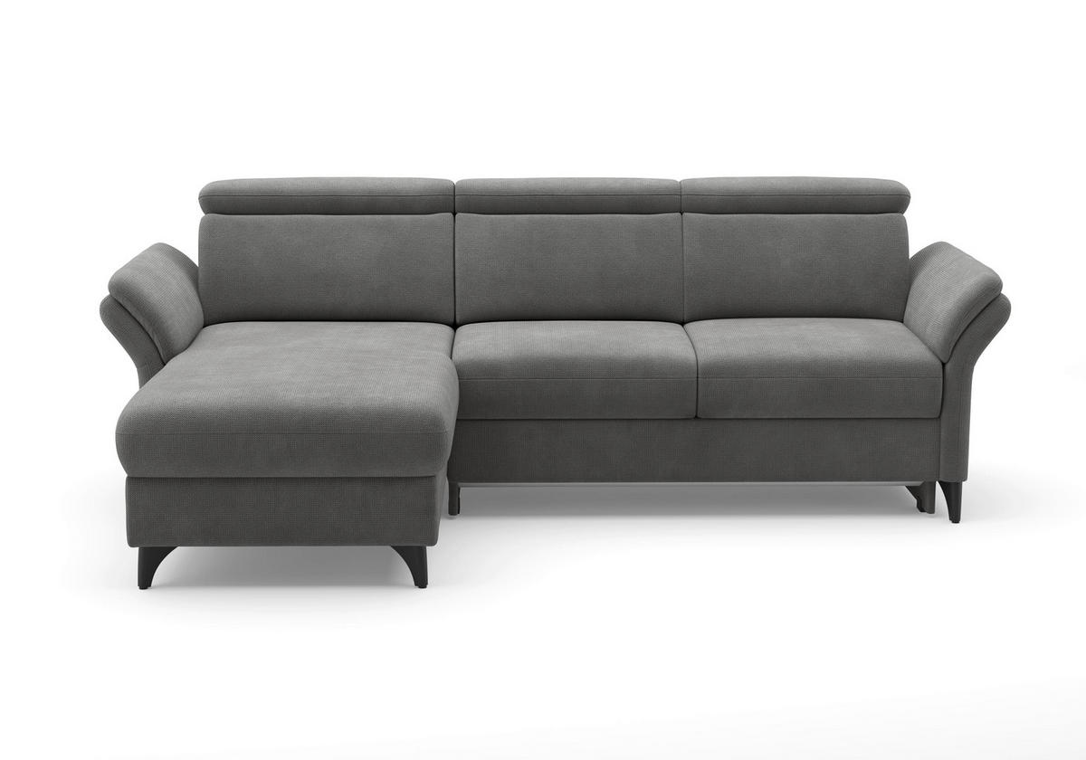 ECKSOFA Flachgewebe Grau  - Schwarz/Grau, Konventionell, Textil/Metall (166/253cm) - Sit & More