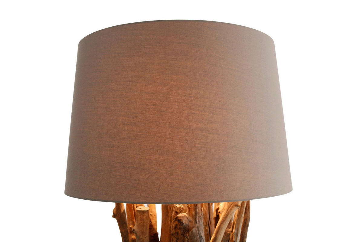 STEHLEUCHTE  30/175/30 cm   - Schwarz/Naturfarben, Design, Holz/Textil (30/175/30cm) - P & B