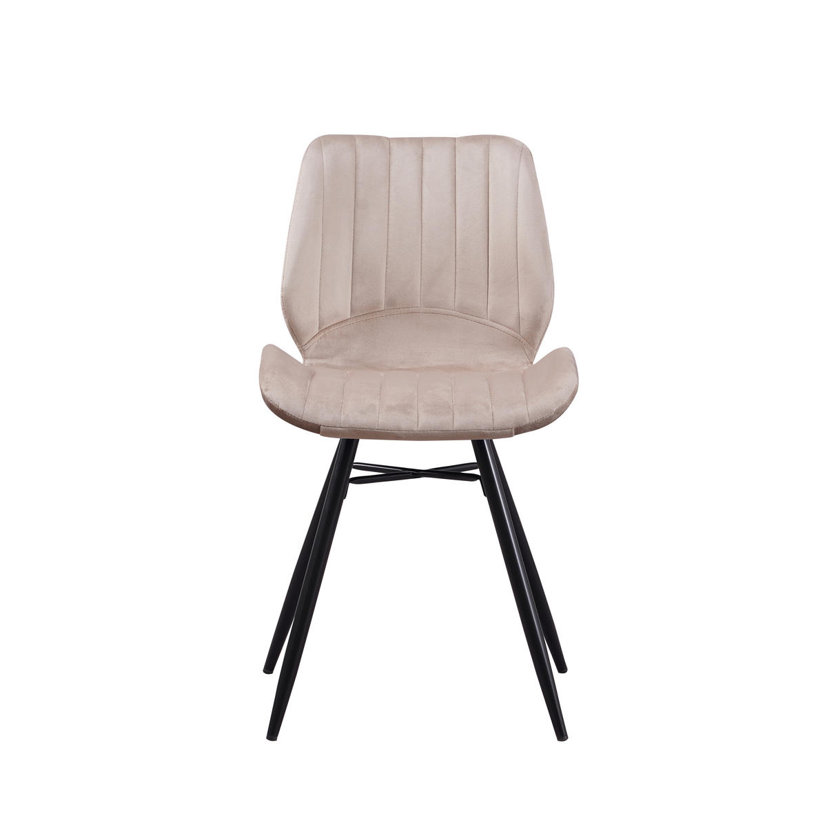 SADA STOLIČIEK 4 kus - čierna/béžová, Modern, kov/textil (47/82/55cm) - MID.YOU