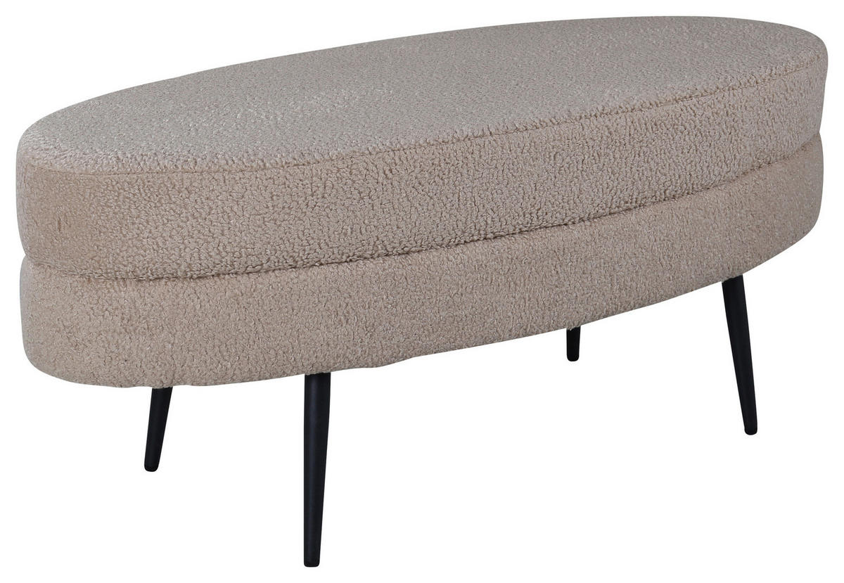 BÄNK i metall, textil svart, beige  - beige/svart, Design, metall/textil (100/41/40cm) - Livetastic