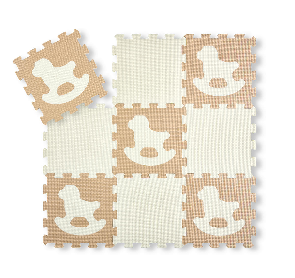 PODLAHOVÉ PUZZLE - biela/béžová, Basics, plast (30/30/1cm) - My Baby Lou