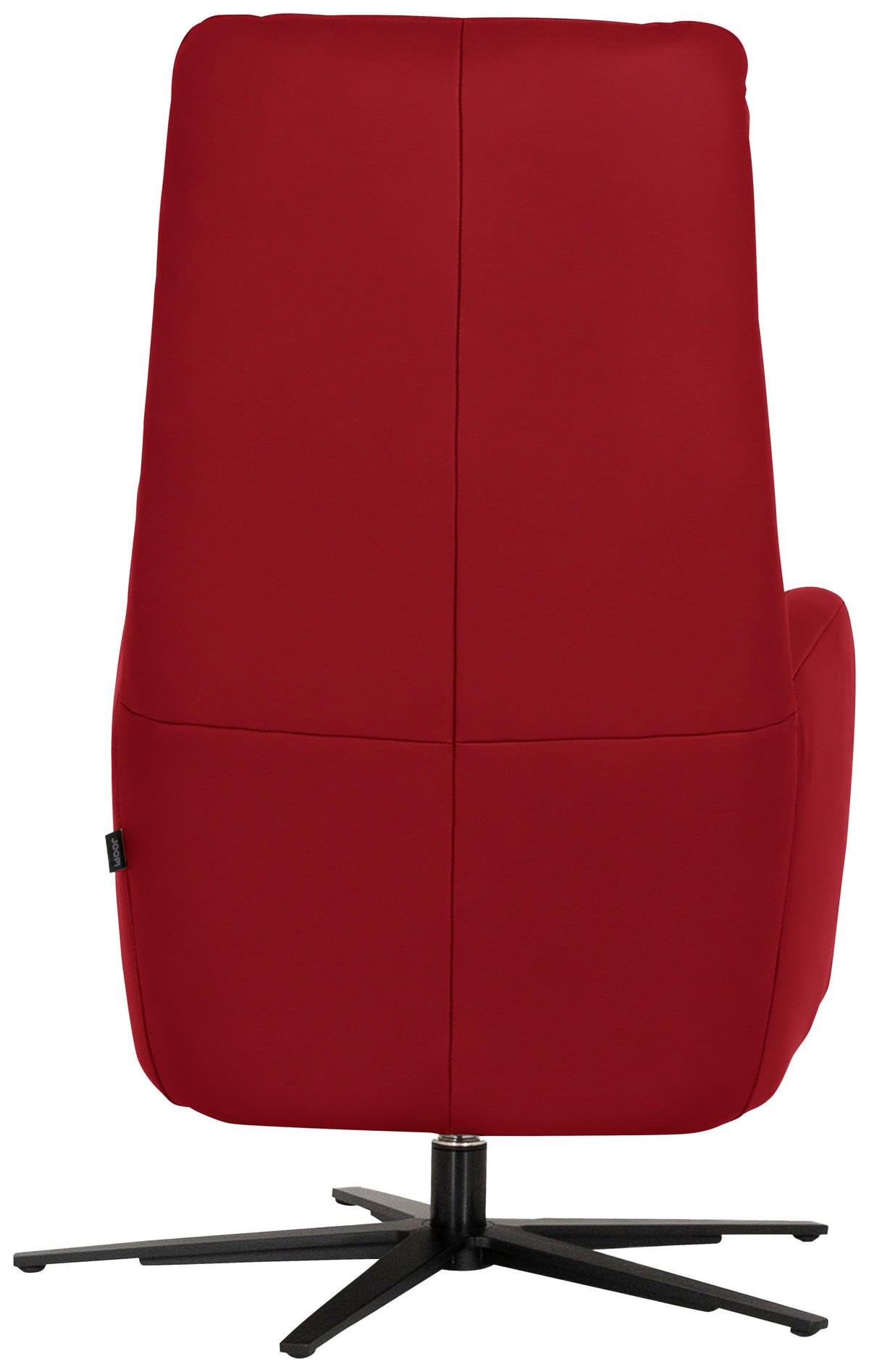 RELAXSESSEL in Leder Rot  - Rot/Schwarz, MODERN, Leder/Metall (66/110/83cm) - Joop!