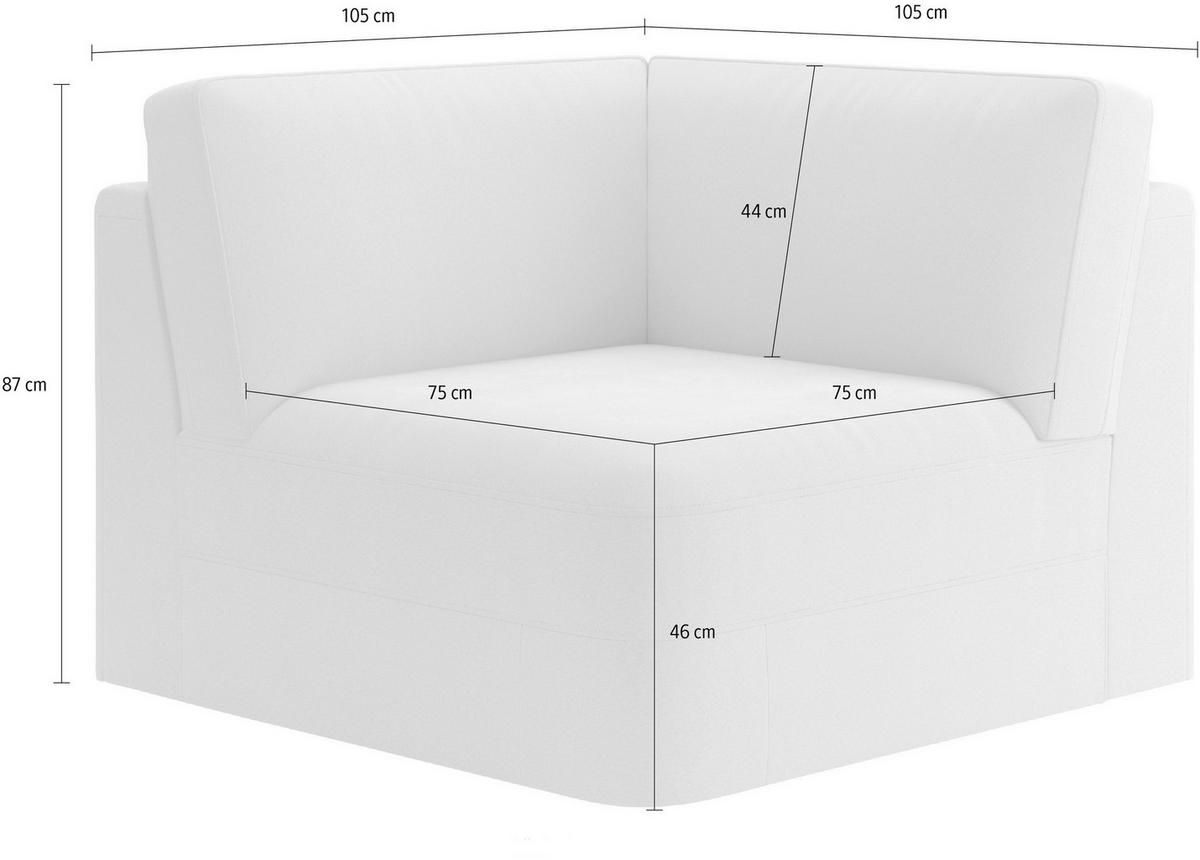 ECKELEMENT FABIO E Mikrofaser  - Schwarz/Braun, MODERN, Kunststoff/Textil (105/87/105cm) - Sit & More