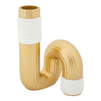VASE  - Goldfarben/Weiß, Basics, Kunststoff (10.7/18.3/10.7cm)