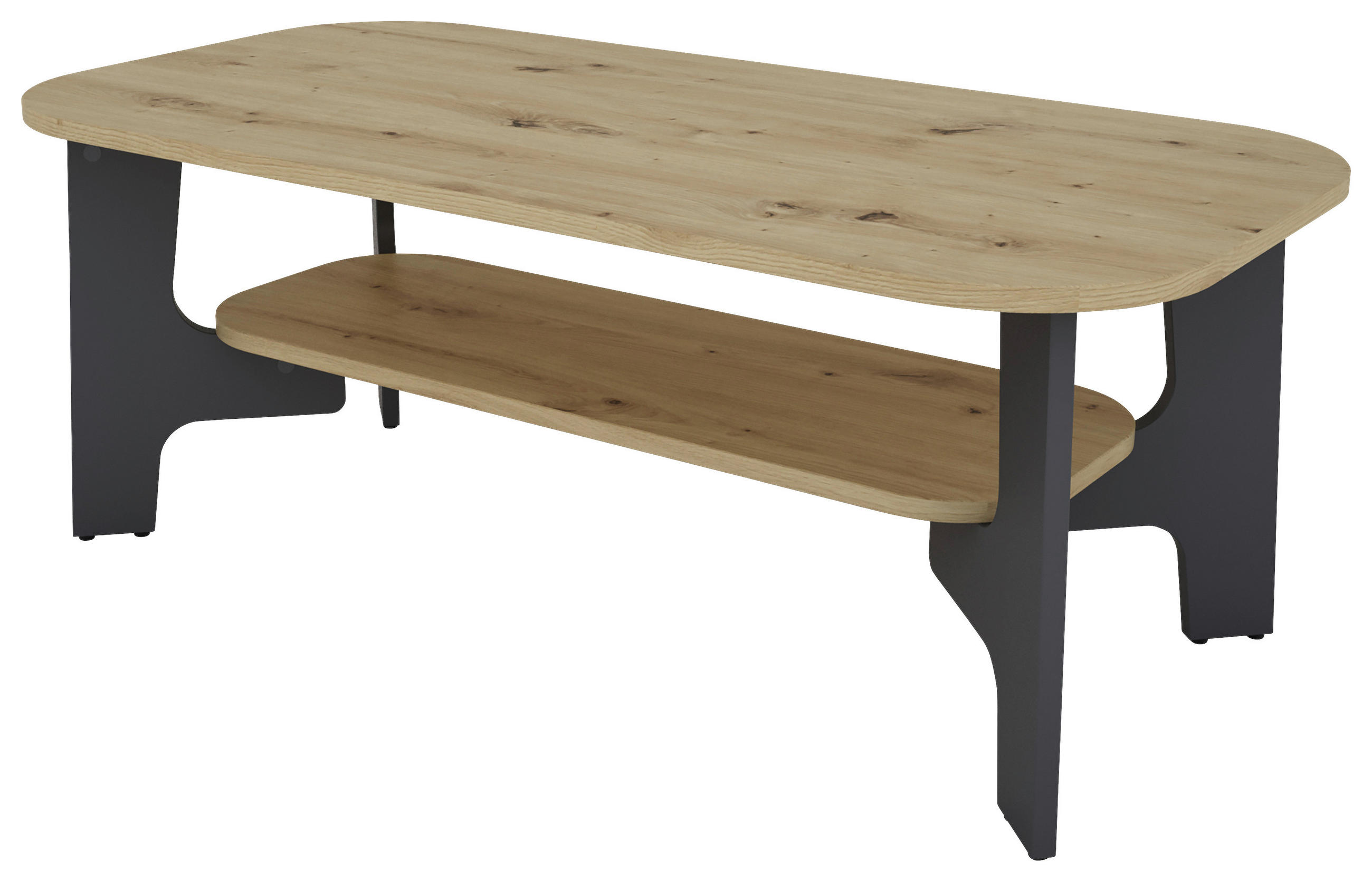 COUCHTISCH 110/55/42,5 cm rechteckig Graphitfarben, Eiche Artisan  - Graphitfarben/Eiche Artisan, KONVENTIONELL, Holzwerkstoff (110/55/42,5cm) - MID.YOU