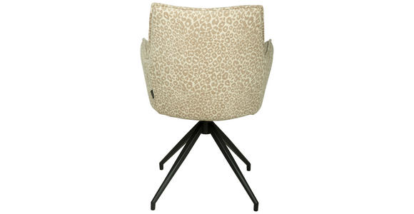 ARMLEHNSTUHL  Stoffauswahl, Sitzfläche 360° drehbar, automatische Rückholfunktion Jacquard  - Beigebraun/Schwarz, Design, Textil/Metall (59/89.5/63cm) - Novel