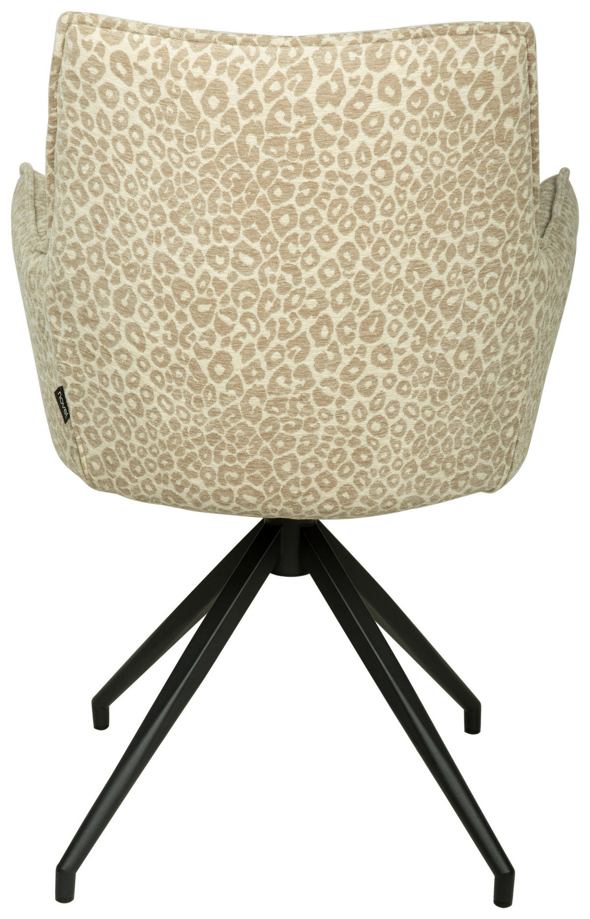 ARMLEHNSTUHL  in Eisen Jacquard  - Beigebraun/Schwarz, Design, Textil/Metall (59/89.5/63cm) - Novel