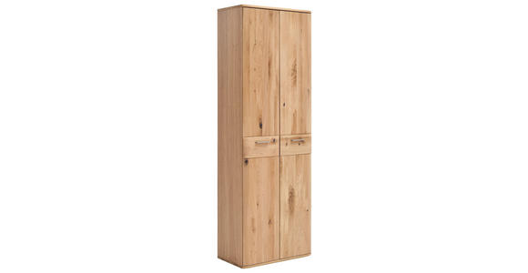 GARDEROBENSCHRANK  in 65/197/38 cm  - Eichefarben/Nickelfarben, Natur, Holz/Holzwerkstoff (65/197/38cm) - Linea Natura