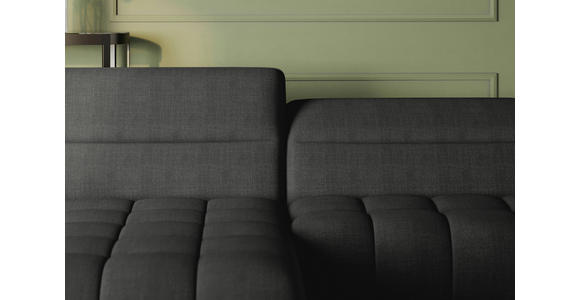 ECKSOFA Anthrazit Flachgewebe Rücken echt, Kopfteilverstellung, Sitztiefenverstellung  - Anthrazit/Schwarz, KONVENTIONELL, Textil/Metall (175/272cm) - Carryhome