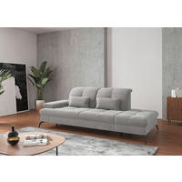 RÉCAMIERE in Flachgewebe Silberfarben  - Silberfarben/Schwarz, KONVENTIONELL, Textil/Metall (231/90/122cm) - Sit & More