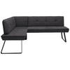 ECKBANK 157/204 cm Flachgewebe Anthrazit, Schwarz Metall   - Anthrazit/Schwarz, Design, Textil/Metall (157/204cm) - Dieter Knoll