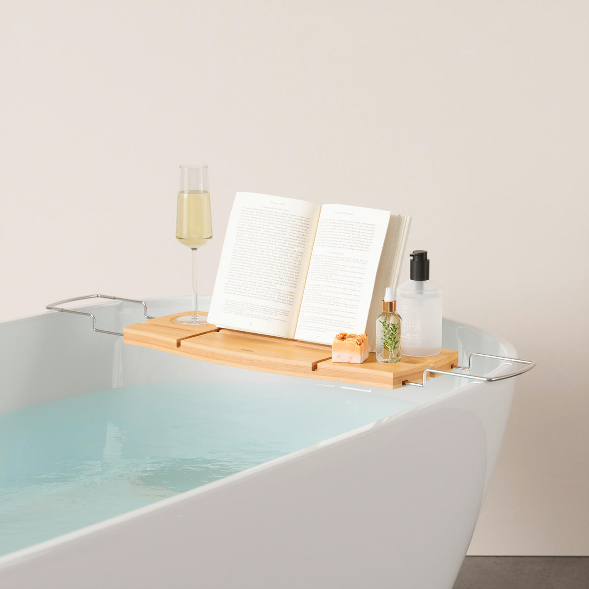 BADEWANNENABLAGE - Naturfarben, KONVENTIONELL, Holz/Metall (22/3/71cm) - Umbra
