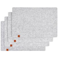 TISCHSET 4er Set LIFE STYLE Textil Filz Hellgrau 45/30 cm  - Hellgrau, Basics, Textil (45/30cm) - Justinus