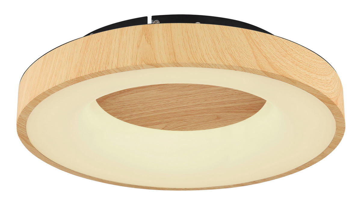 STROPNÍ LED SVÍTIDLO, 40/40/10 cm - černá/opál, Natur, kov/plast (40/40/10cm) - Globo